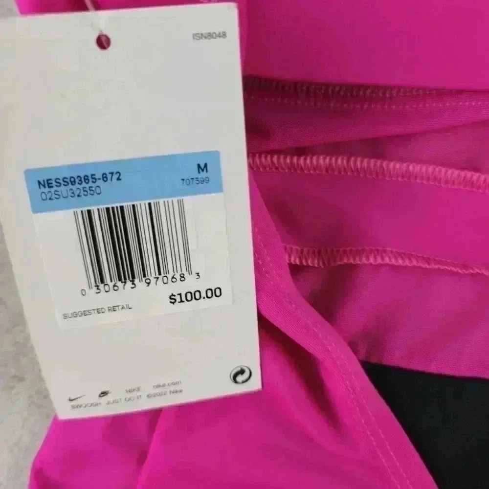 NWT Nike Swimsuit One Piece Women Med Pink Racerback MRSP 100$